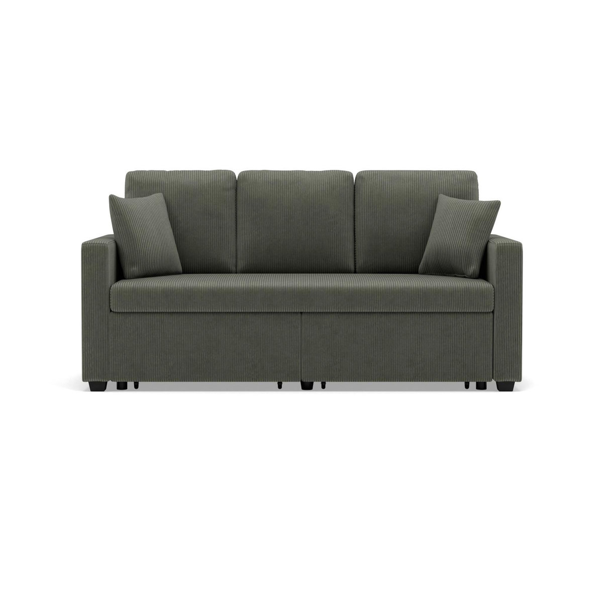 BEST MOBILIER Cyrus - canapé droit 3 places convertible en velours côtelé