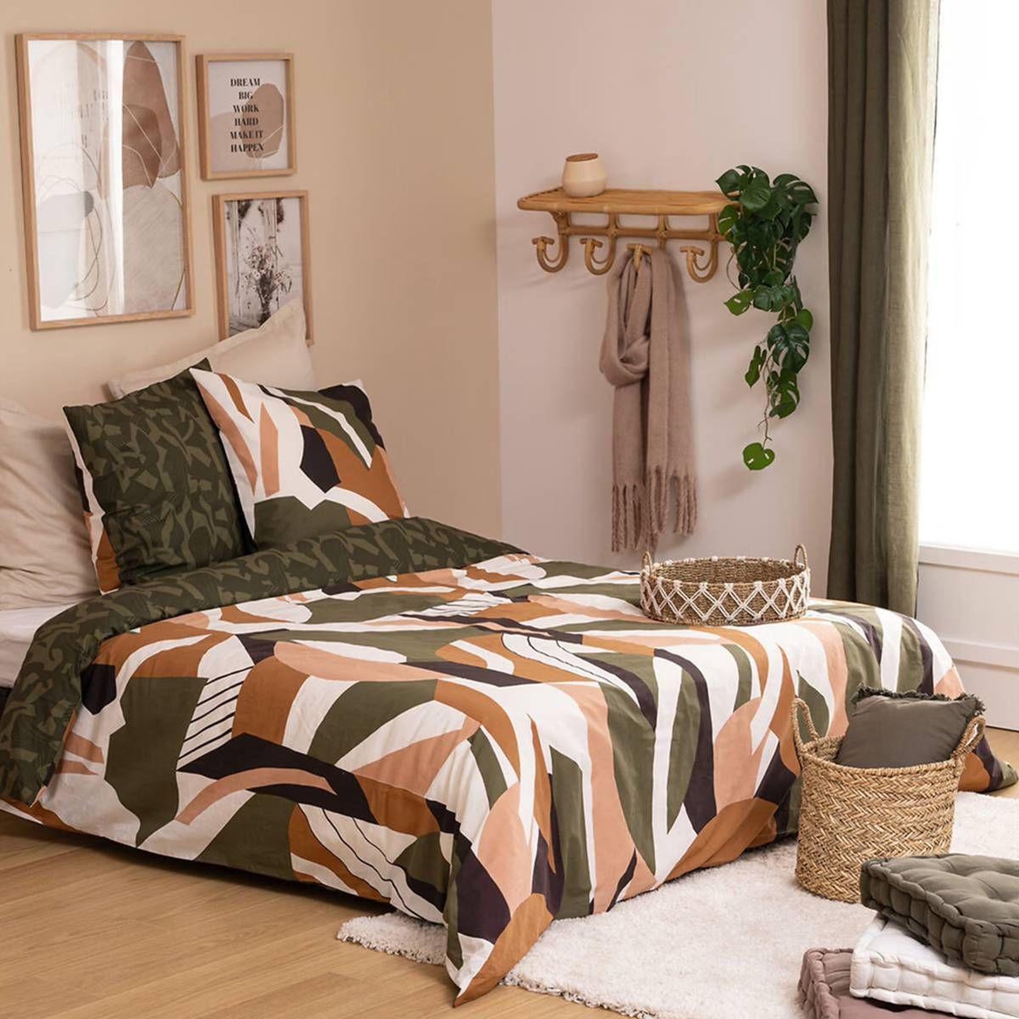 ATMOSPHERA Parure de lit 3 pièces  arik  260x240cm kaki