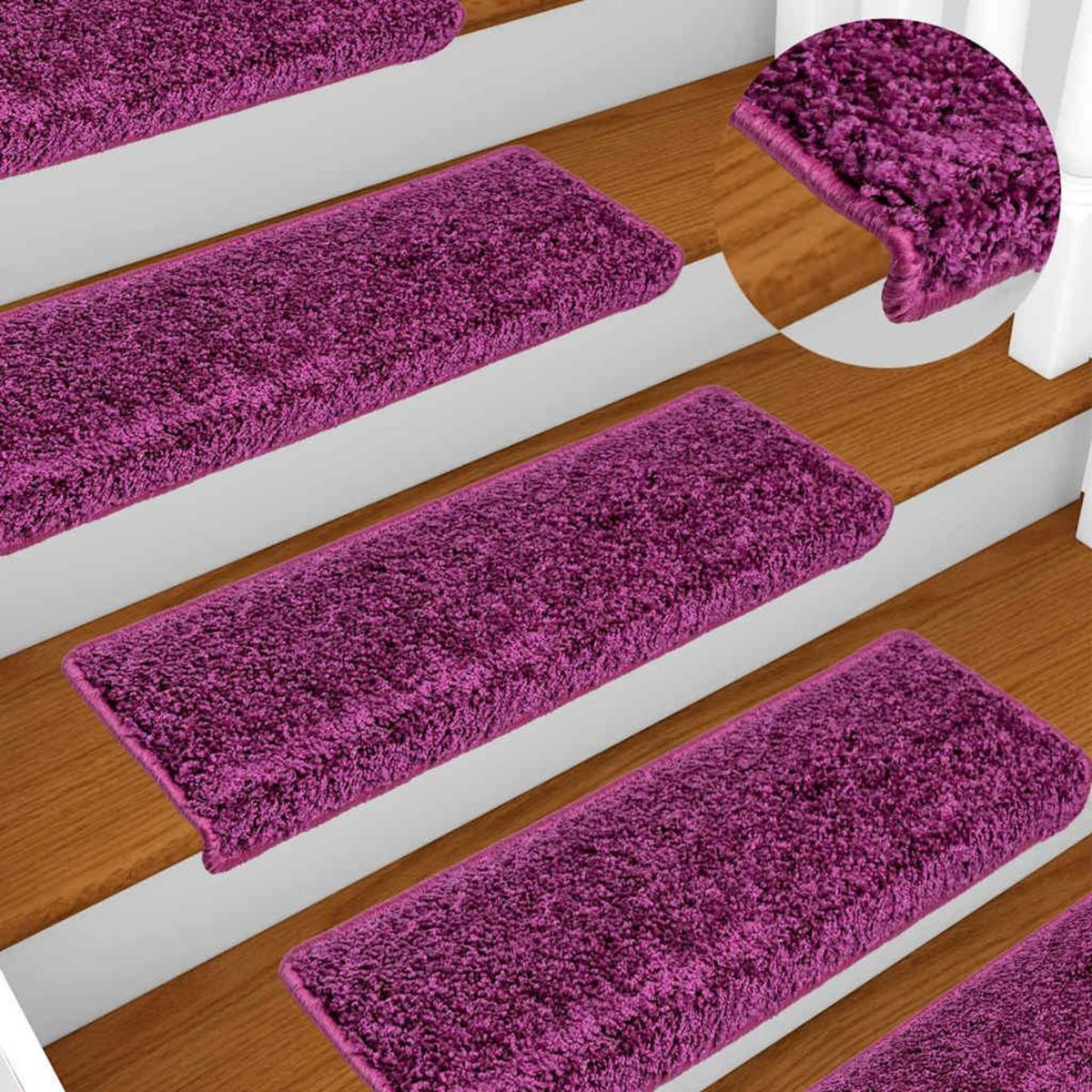 VIDAXL Tapis d'escalier 20 pcs 65x21x4 cm violet