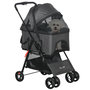 Voir la diapositive 1 : PAWHUT Poussette pour chien 3 en 1 - poussette buggy, panier de transport, panier voiture - acier noir Oxford gris