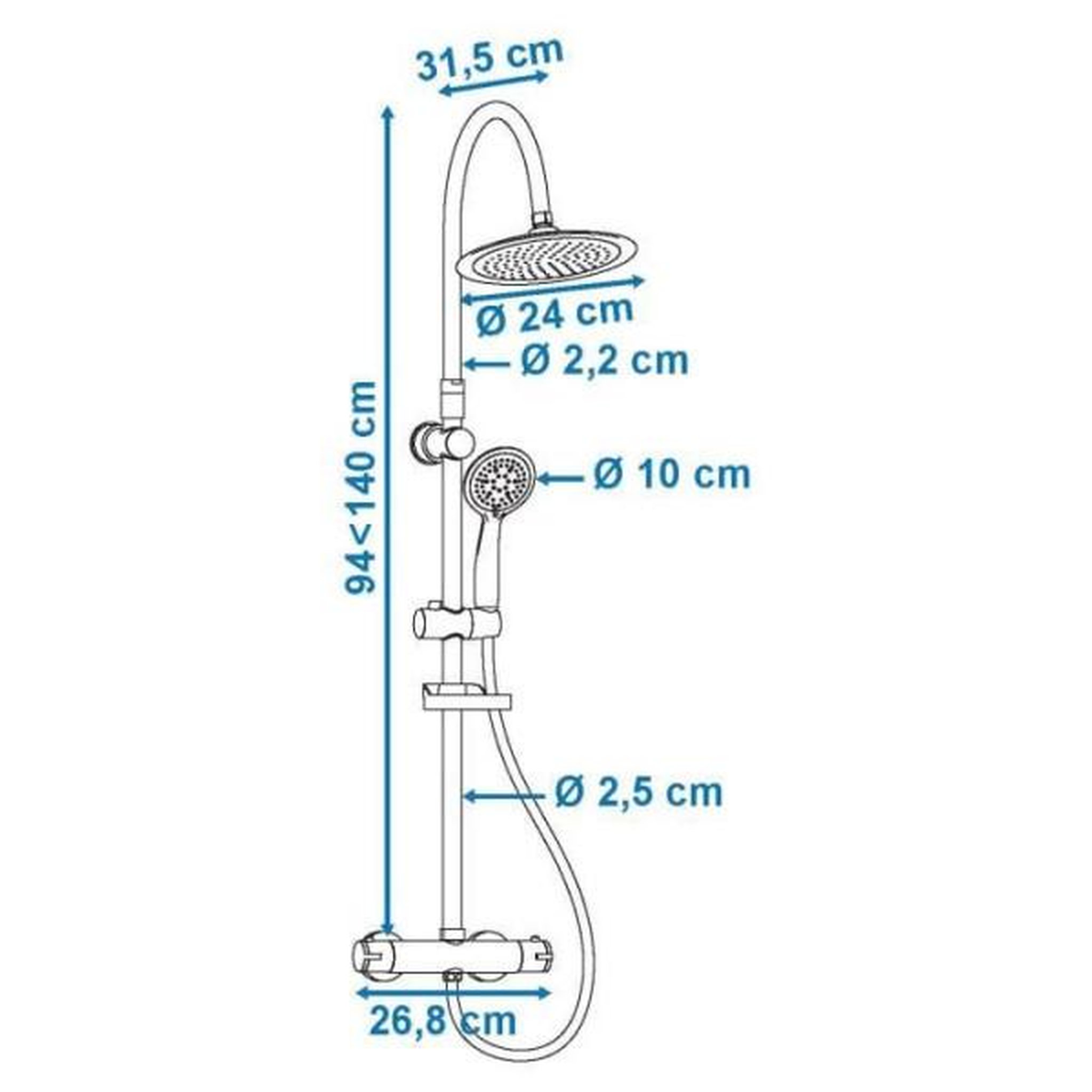 Voir la diapositive 4 : ROUSSEAU Rousseau colonne de douche avec robinet mitigeur thermostatique suhali 2