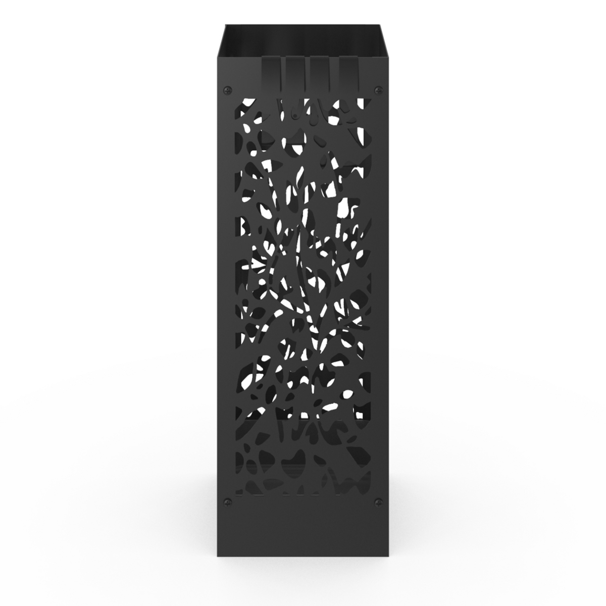 ID MARKET Porte parapluie FLOWER carré en acier noir hauteur 45 cm