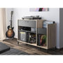 Voir la diapositive 1 : GAMI Meuble rangement vinyle - GAMI - Platine - Style urbain - Décor chene - Noir - L 115 x P 40 x H 81 cm