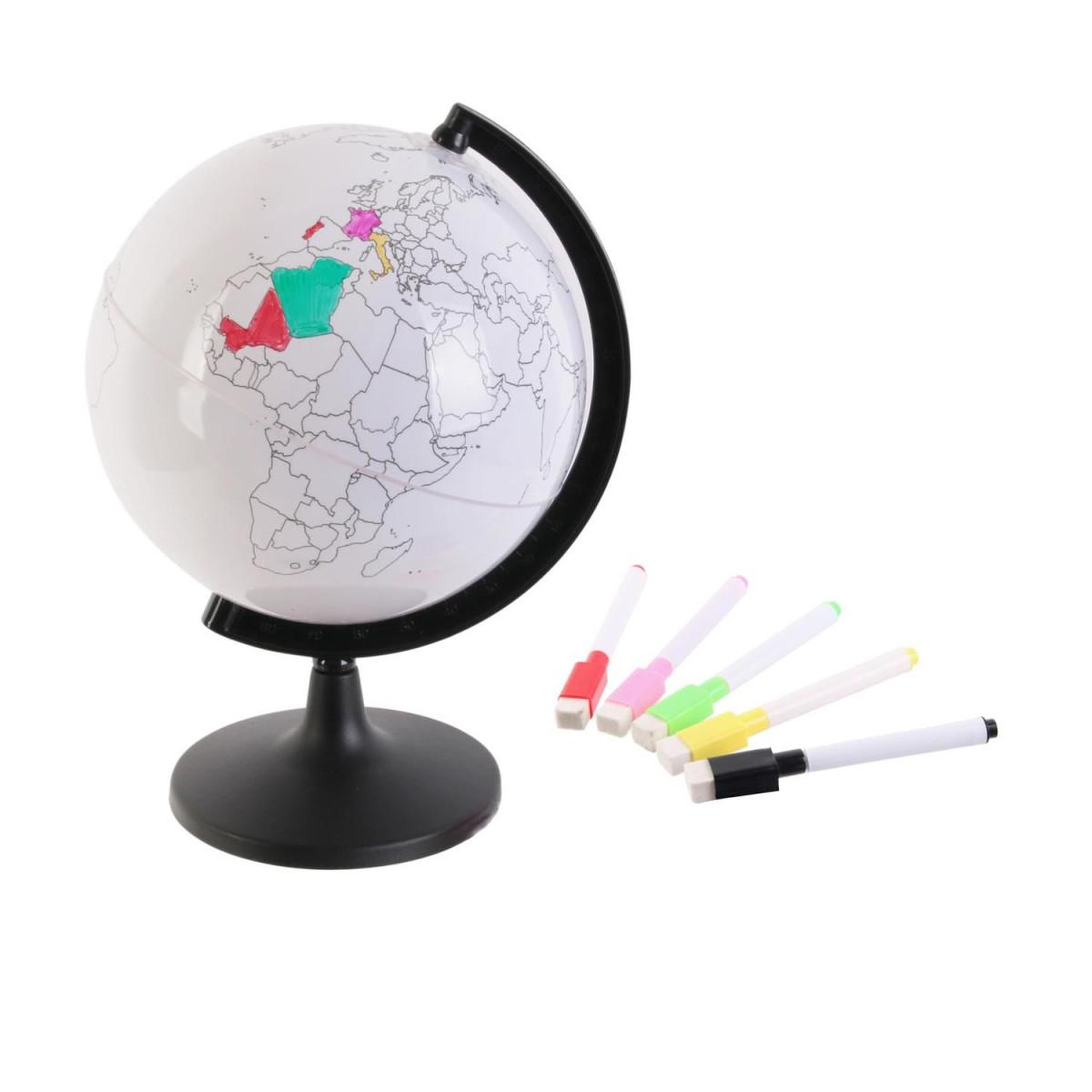 Voir la diapositive 2 : Jeux 2 momes Globe Rotatif à Personnaliser  Feutres  22cm Blanc