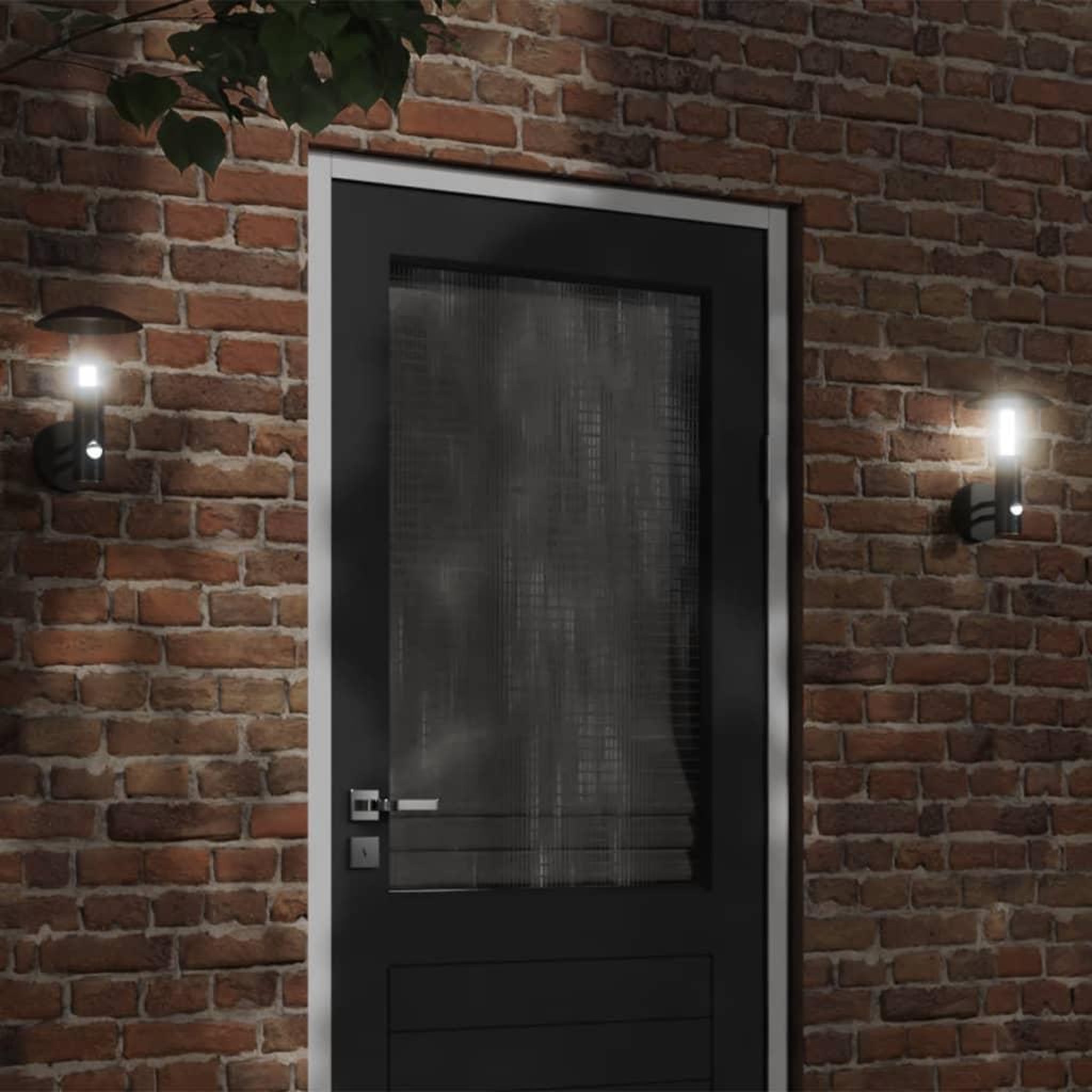 VIDAXL Appliques murales d'exterieur et capteurs 2pcs acier inoxydable