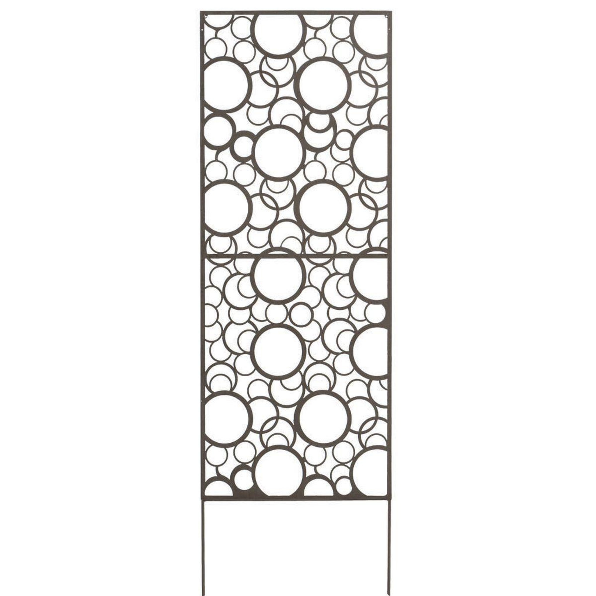 Nortene Panneau métal avec motifs décoratifs/ronds - 0,60 x 1,50 m - brun vieilli