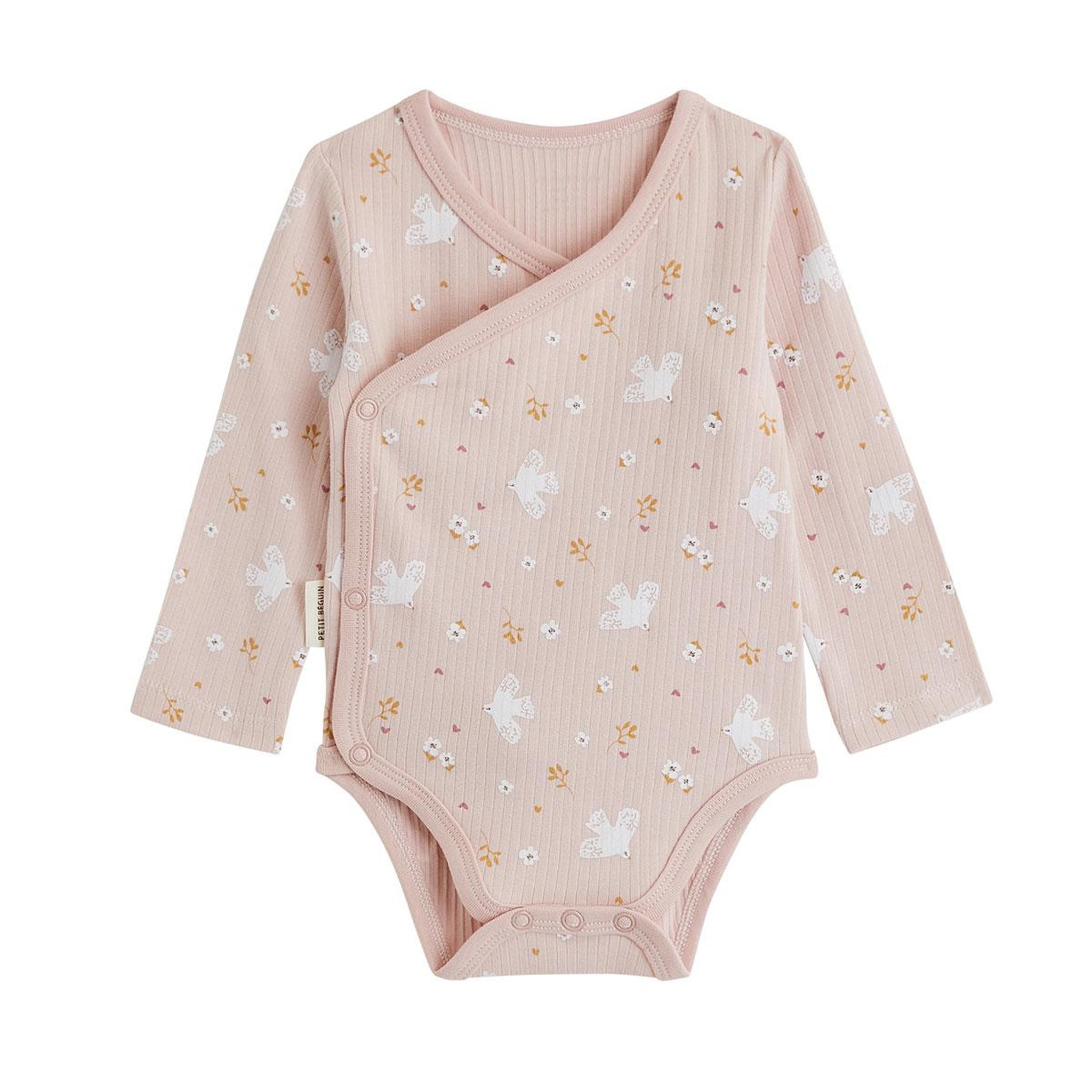 Voir la diapositive 5 : PETIT BEGUIN Lot de 2 bodies bébé manches longues ouverture croisée miette