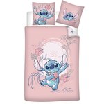 Parure Housse de couette enfant en coton STITCH. Coloris disponibles : Rose