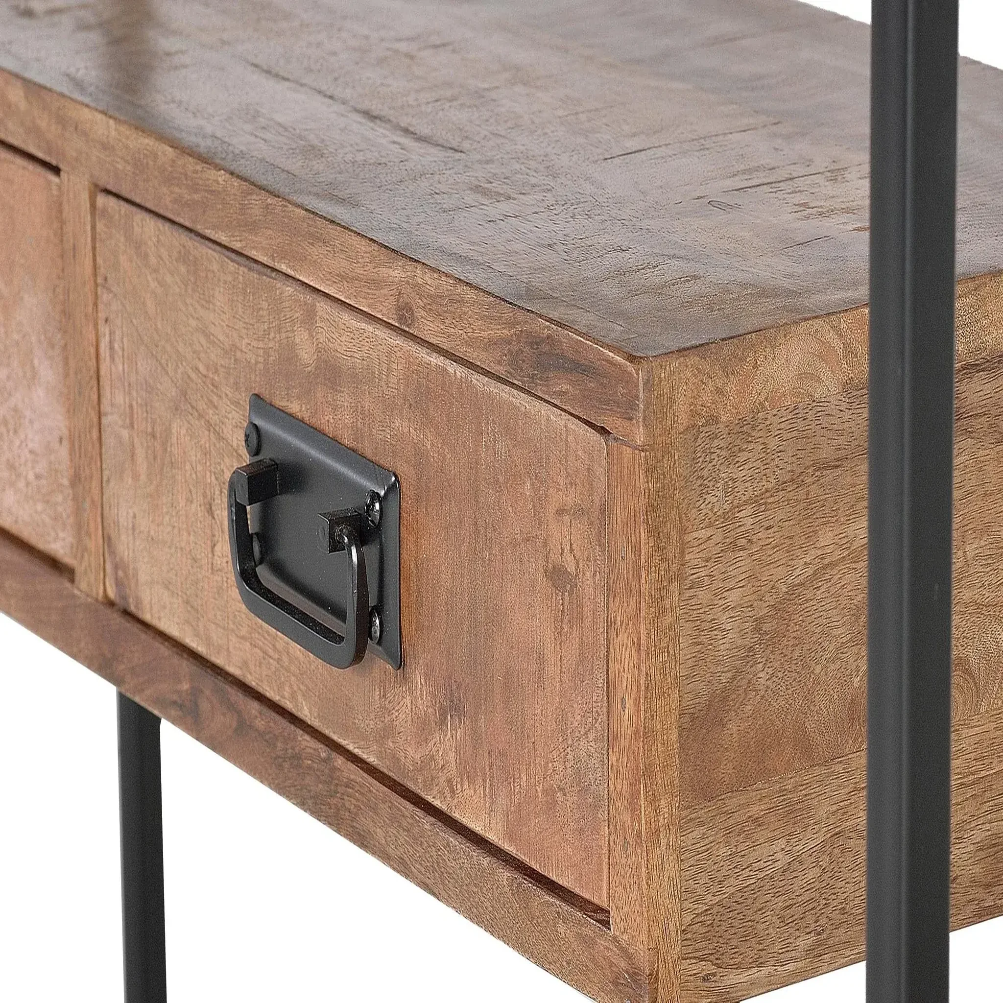 Voir la diapositive 3 : GINER Y COLOMER SL Console en bois de manguier 110 cm style industriel