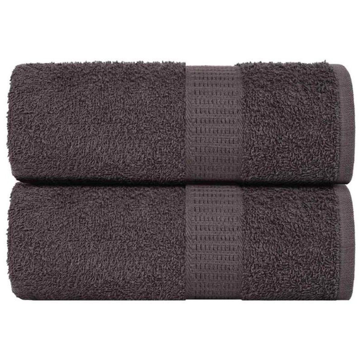 VIDAXL Serviettes d invité 2 pcs anthracite 30x50cm 360g m² 100% coton
