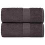 Voir la diapositive 1 : VIDAXL Serviettes d invité 2 pcs anthracite 30x50cm 360g m² 100% coton