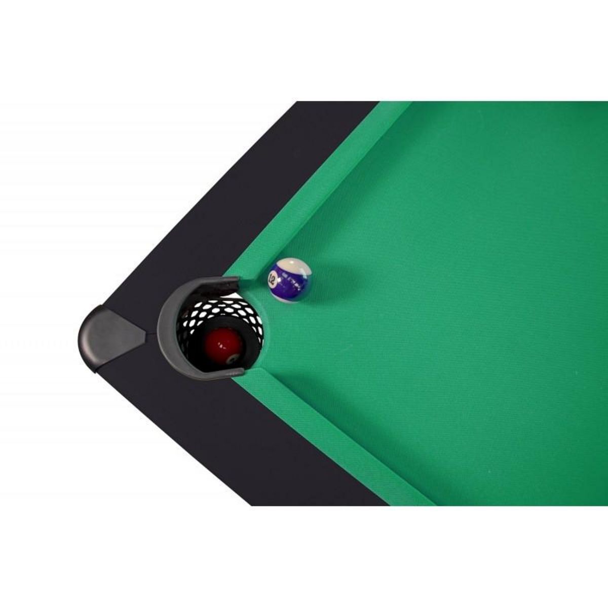 PLAY4FUN Billard Américain AMBIANCE 7Ft - 226,5 x 126,5 x 80 cm avec accessoires et plateau dînatoire - Couleur Noir
