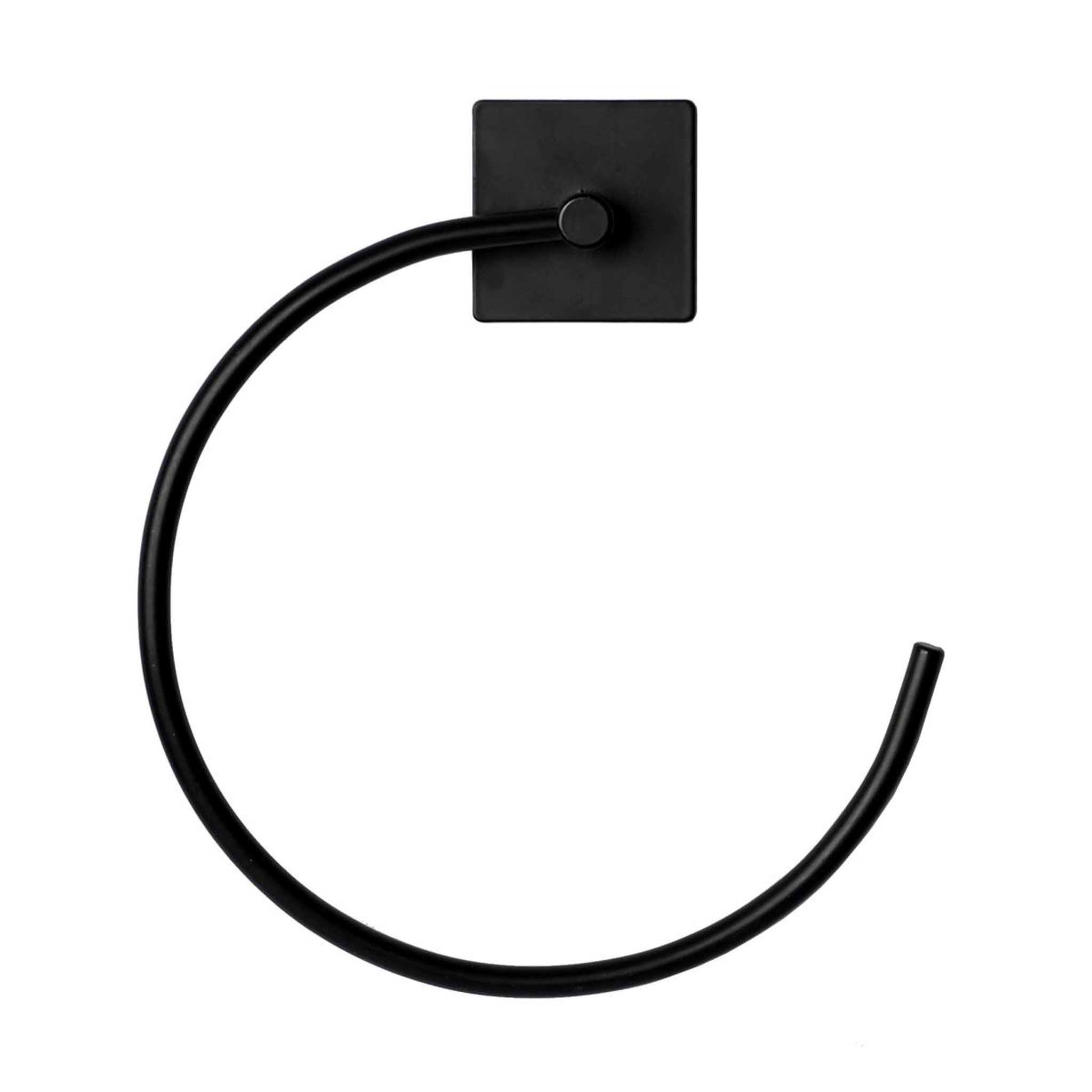 Douceur d'Intérieur Anneaux porte serviette adhésif  fixeo  20cm noir