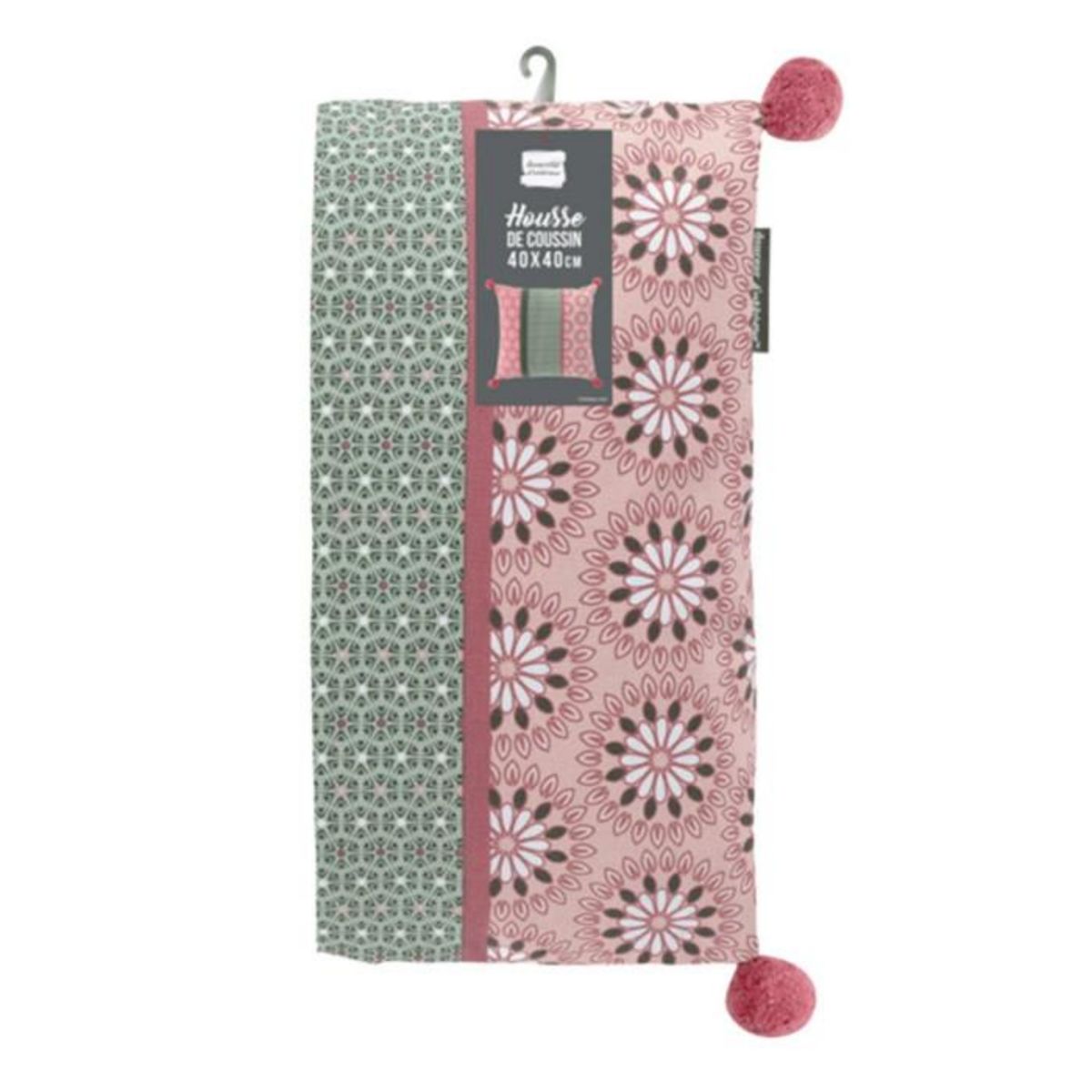 Paris Prix Housse de Coussin Déco  Catalaya  40x40cm Rose