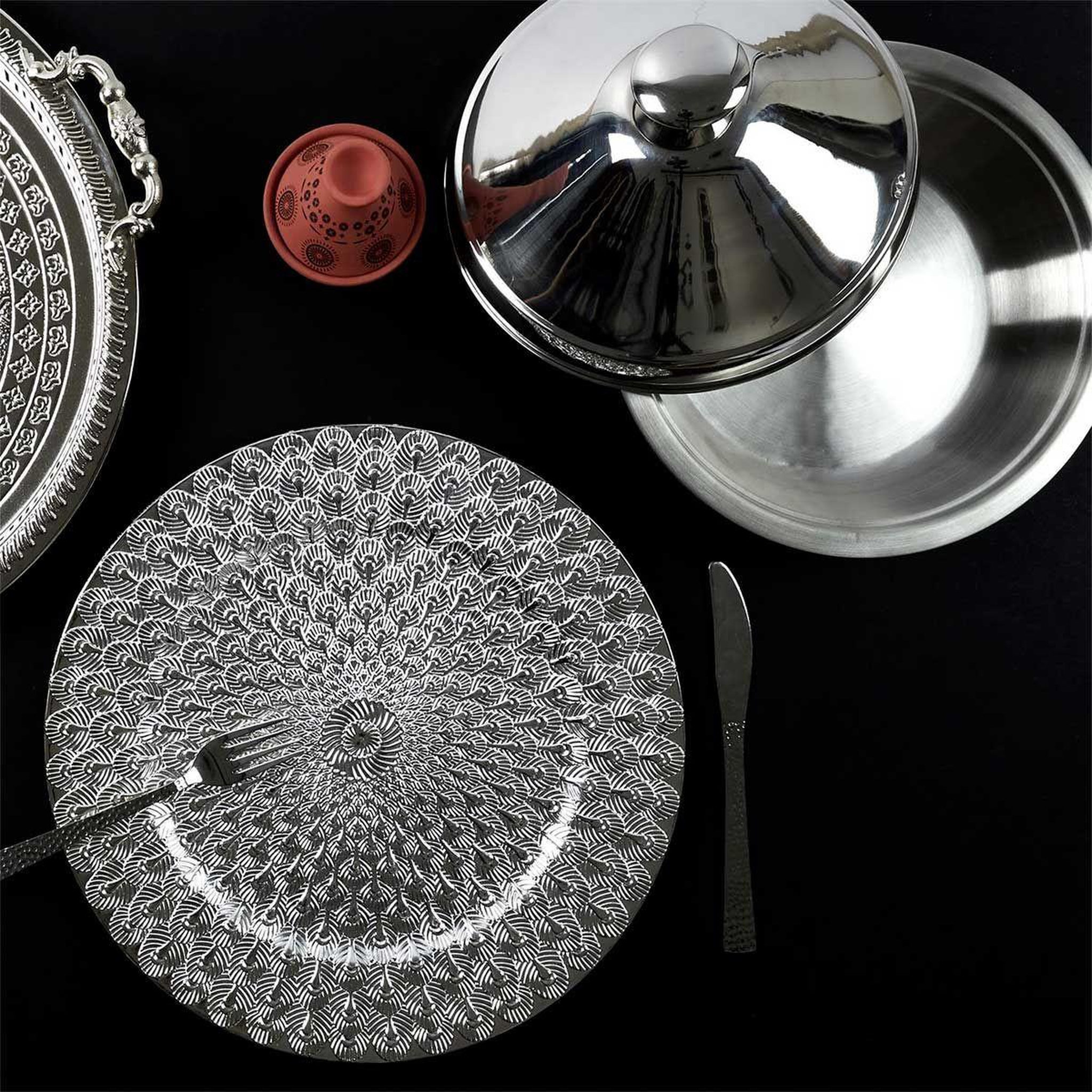 Voir la diapositive 4 : COOK CONCEPT Tajine en Inox  Induction  24cm Argent