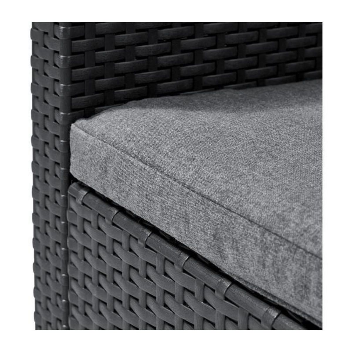 ALLIBERT by KETER ALLIBERT by KETER - Canap, dangle SanRemo 6 places imitation rotin tresse avec table basse - gris graphite