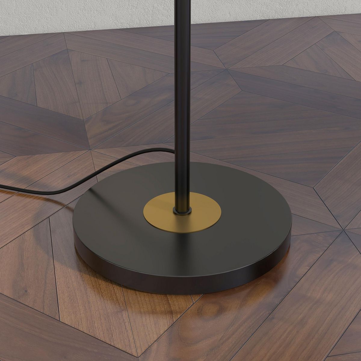 HOMCOM Lampadaire globe design néo-rétro 3 ampoules orientables max. 40 W H. 162 cm métal noir doré verre gris