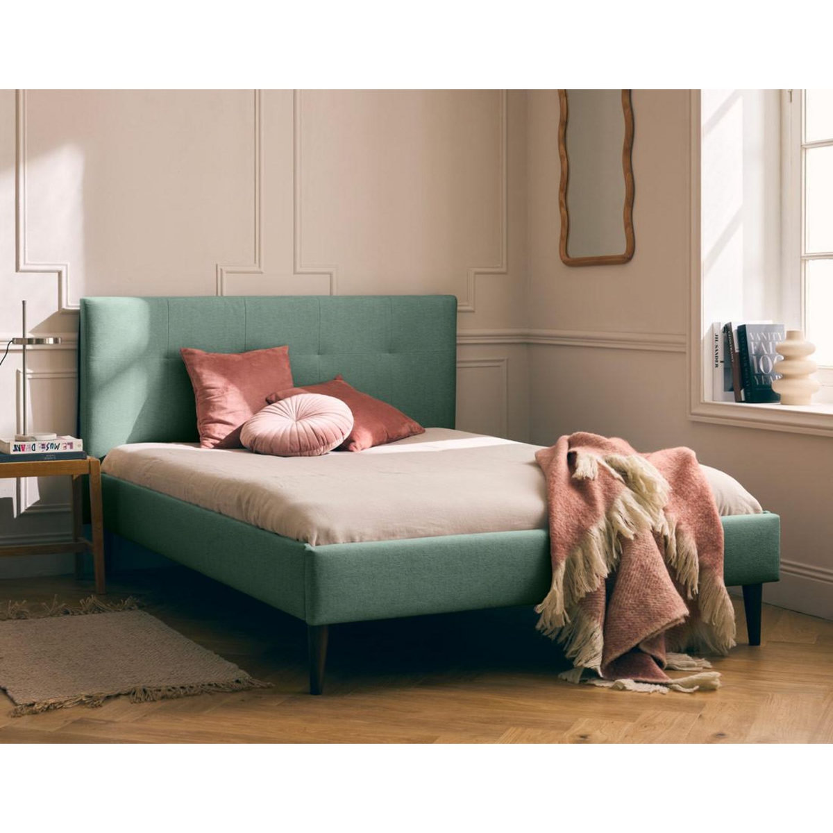 BEST MOBILIER Monet - lit - 160x200 - sommier inclus - en tissu