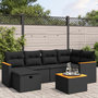 Voir la diapositive 1 : VIDAXL Salon de jardin 7 pcs avec coussins noir resine tressee