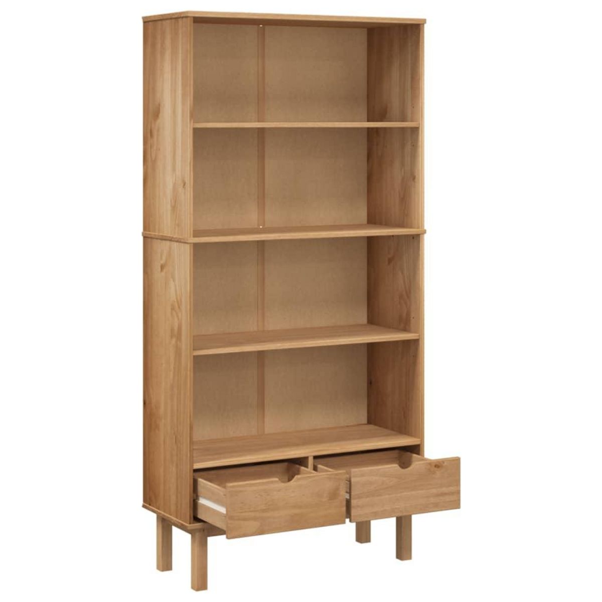 VIDAXL Bibliotheque OTTA avec 2 tiroirs Marron Bois massif pin