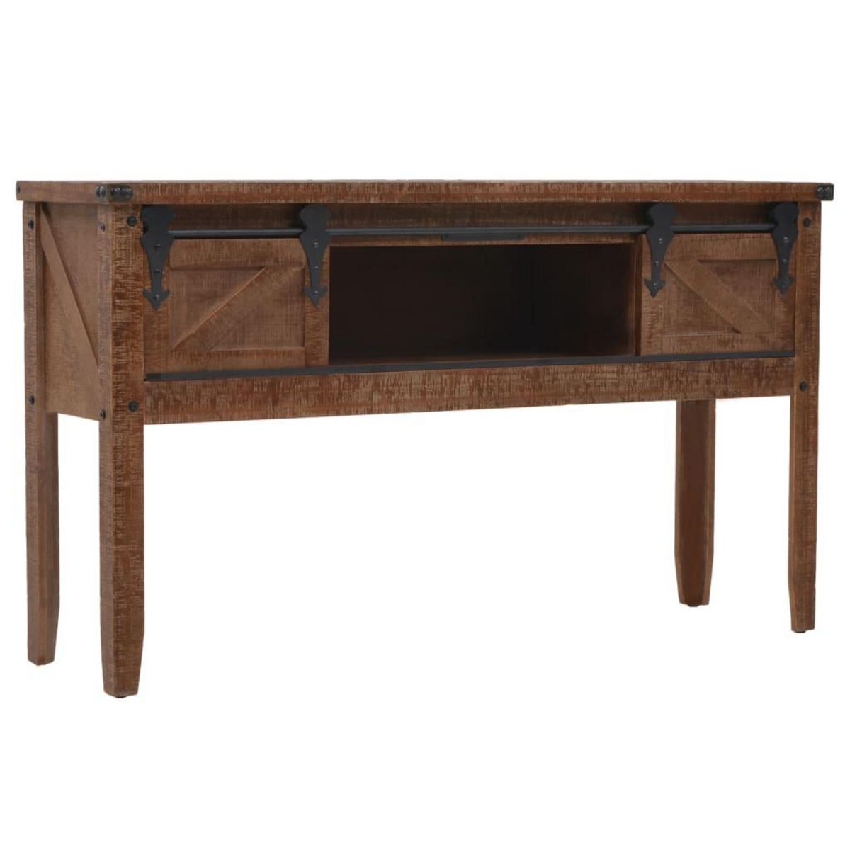 VIDAXL Table console Bois massif de sapin 131 x 35,5  x 75 cm Marron