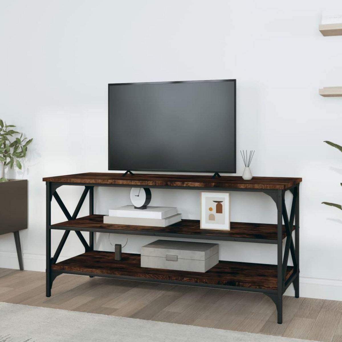 VIDAXL Meuble TV Chene fume 100x40x50 cm Bois d'ingenierie