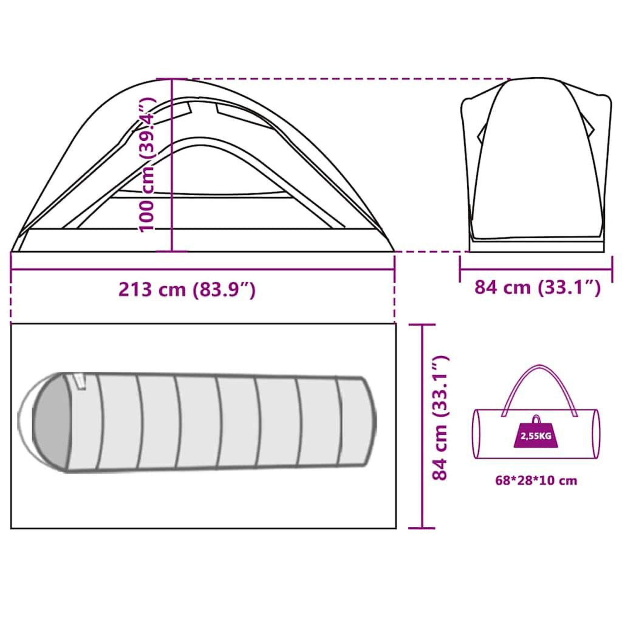 Voir la diapositive 6 : VIDAXL Tente de camping 1 personne bleu impermeable