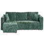 Voir la diapositive 1 : BEST MOBILIER Topaze - canapé d'angle réversible 4 places convertible avec coffre en velours à relief texturé