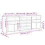 Voir la diapositive 6 : VIDAXL Buffet avec lumieres LED chene sonoma 181,5x37x67 cm