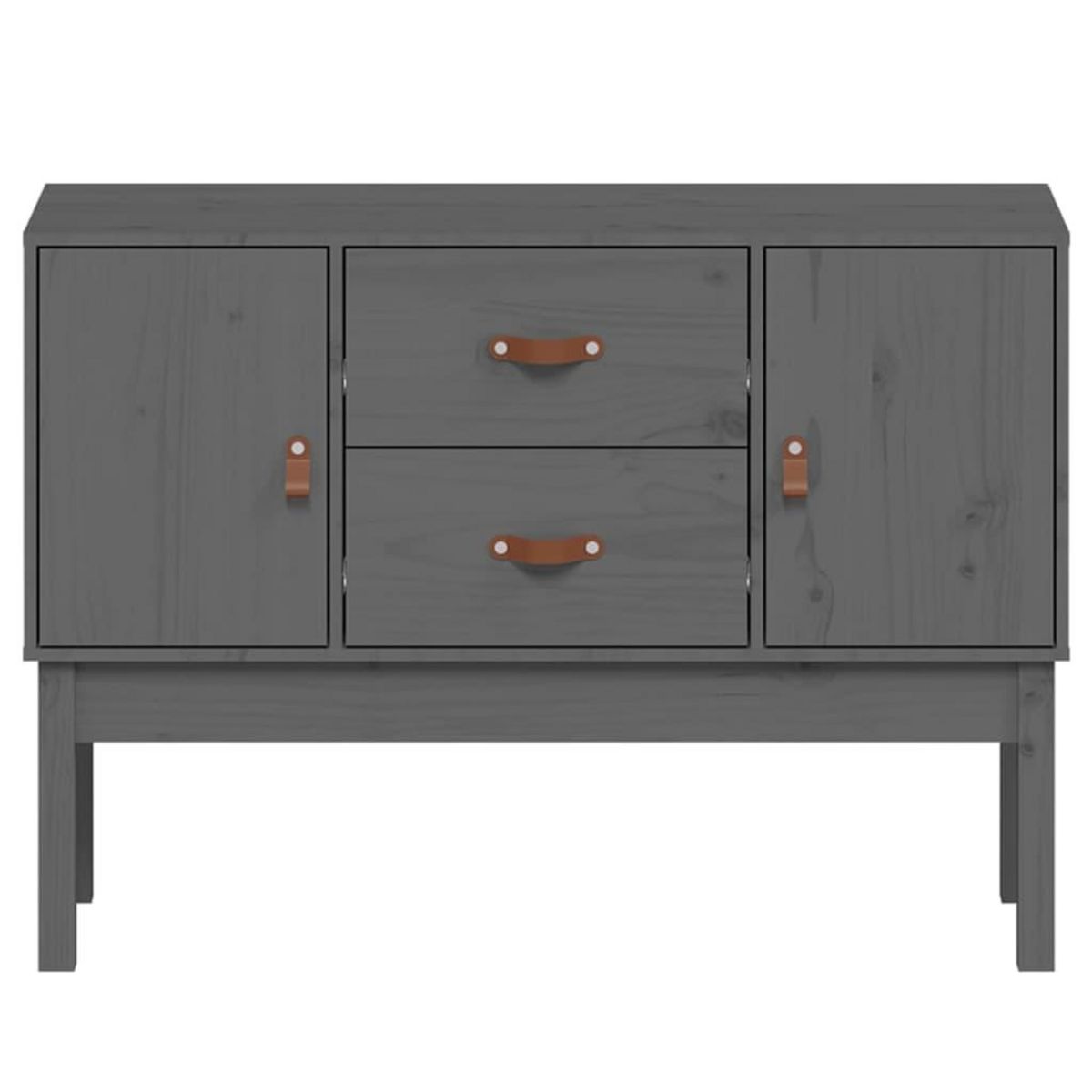 VIDAXL Buffet Gris 110x40x78 cm Bois massif de pin