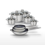 ELO Lot Poêles 24/28/32 cm Elo Profi Therm Platinum et Faitouts 12/14/16/20/24 cm