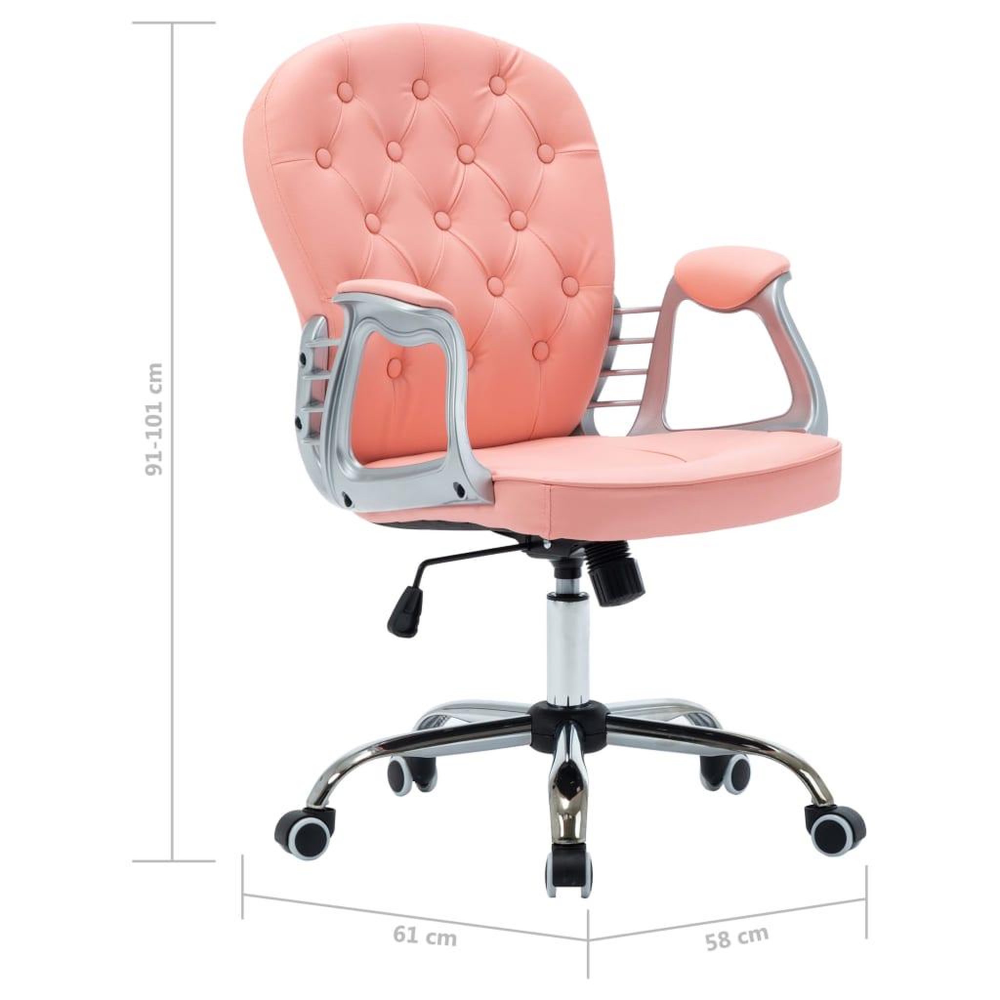 Voir la diapositive 6 : VIDAXL Chaise de bureau pivotante Rose Similicuir