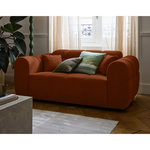 LISA DESIGN Ray - canapé droit 2 places en tissu texturé. Coloris disponibles : Vert, Noir, Rouge, Beige, Orange, Bleu, Gris, Bicolore