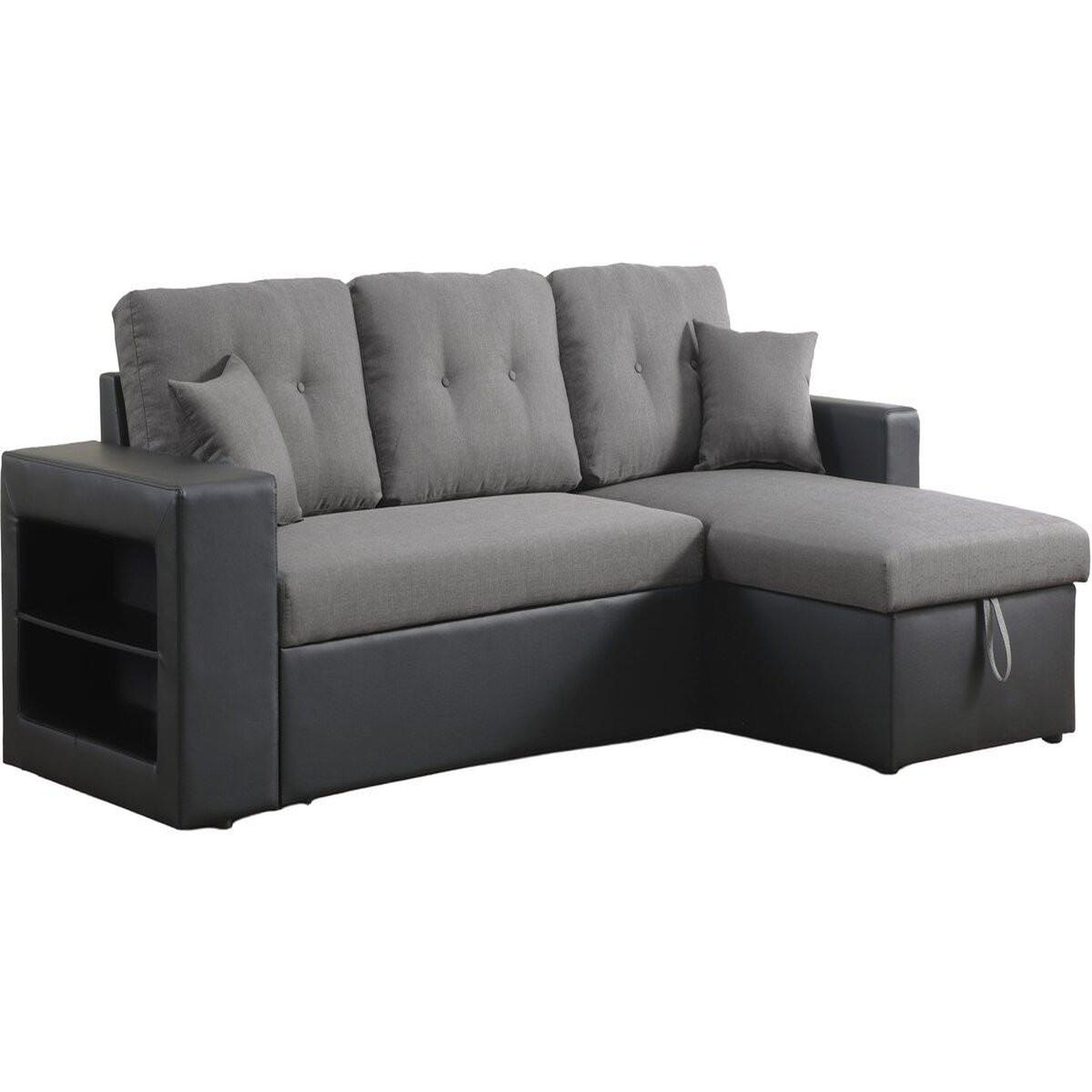 Habitat et Jardin Canapé d'angle convertible/réversible  axel  - 3 places - noir/gris