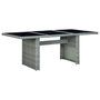 Voir la diapositive 1 : VIDAXL Table de jardin Gris clair Resine tressee et verre trempe