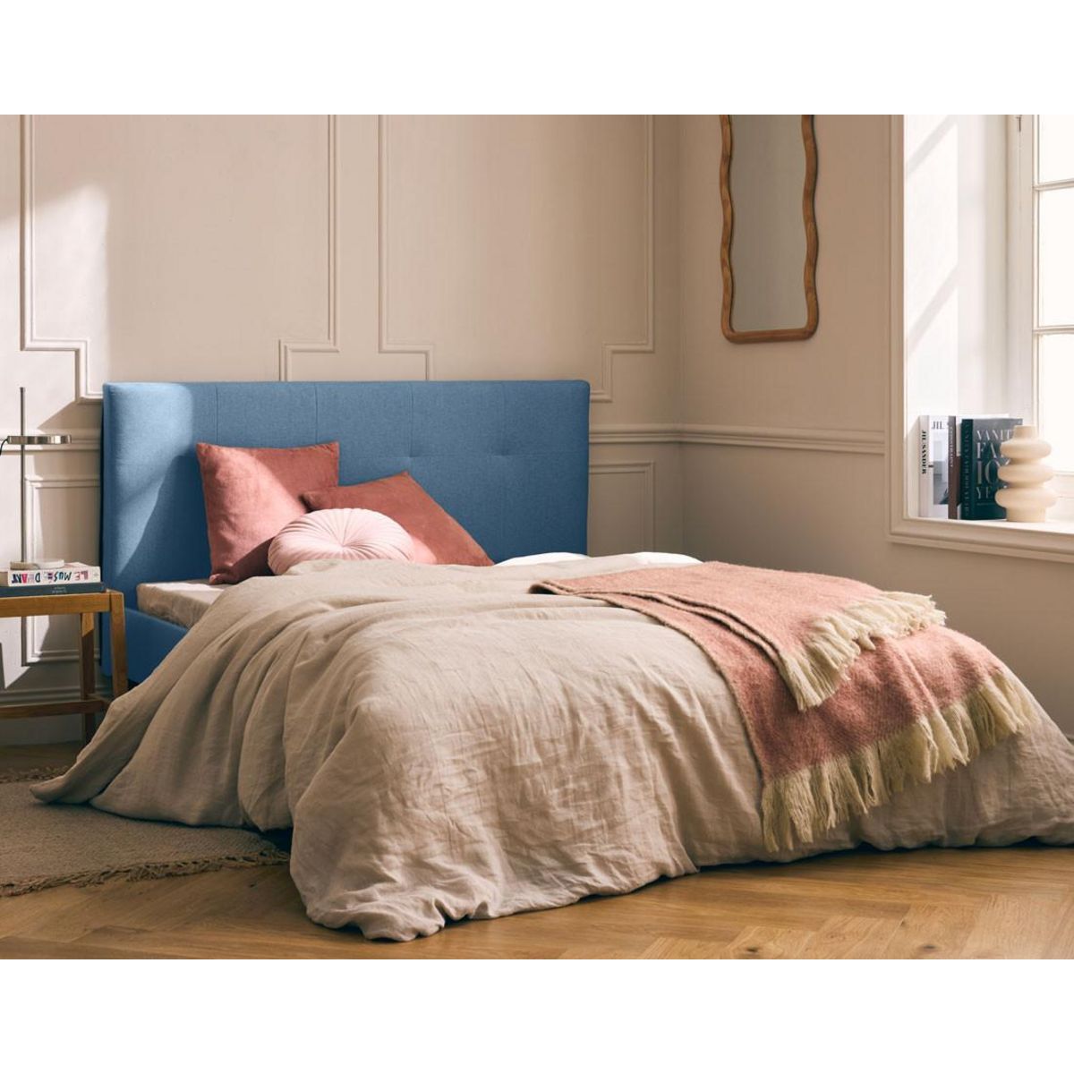 BEST MOBILIER Monet - lit - 140x190 - sommier inclus - en tissu