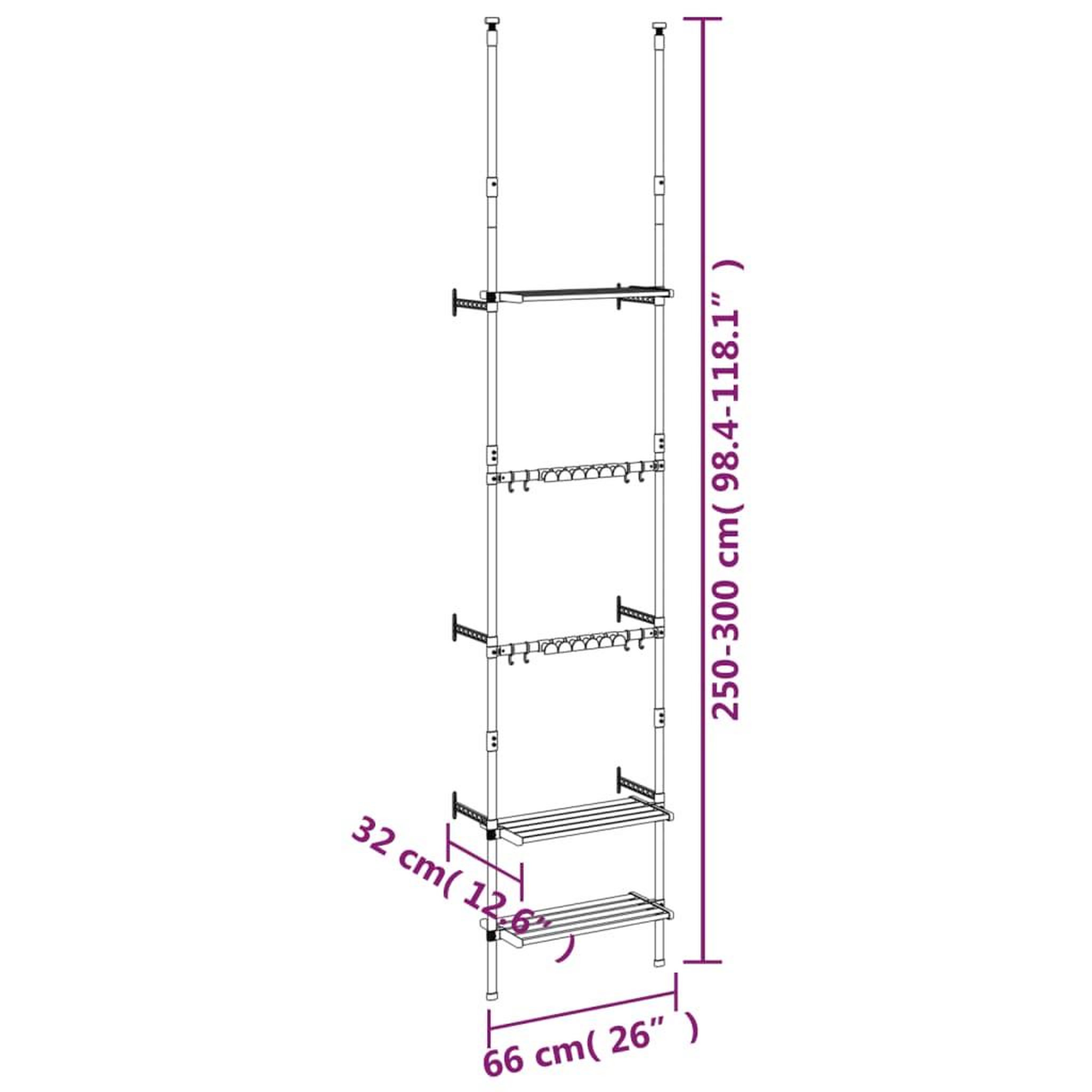 Voir la diapositive 6 : VIDAXL Support de jardin telescopique a 3 etageres Argente Aluminium