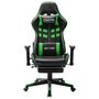 Voir la diapositive 2 : VIDAXL Chaise de jeu avec repose-pied Noir et vert Cuir artificiel