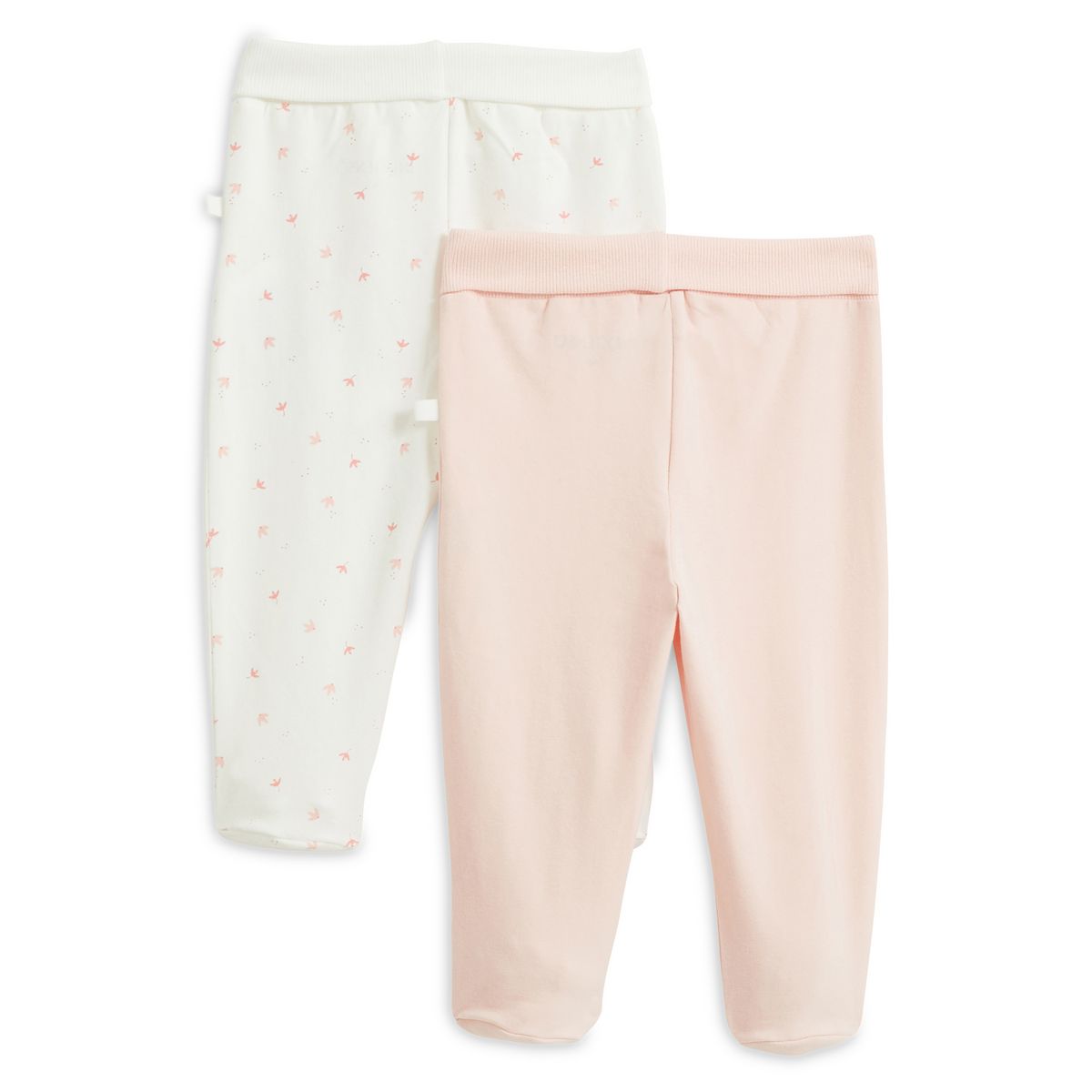INEXTENSO Lot de 2 pantalons de naissance avec pieds bébé fille
