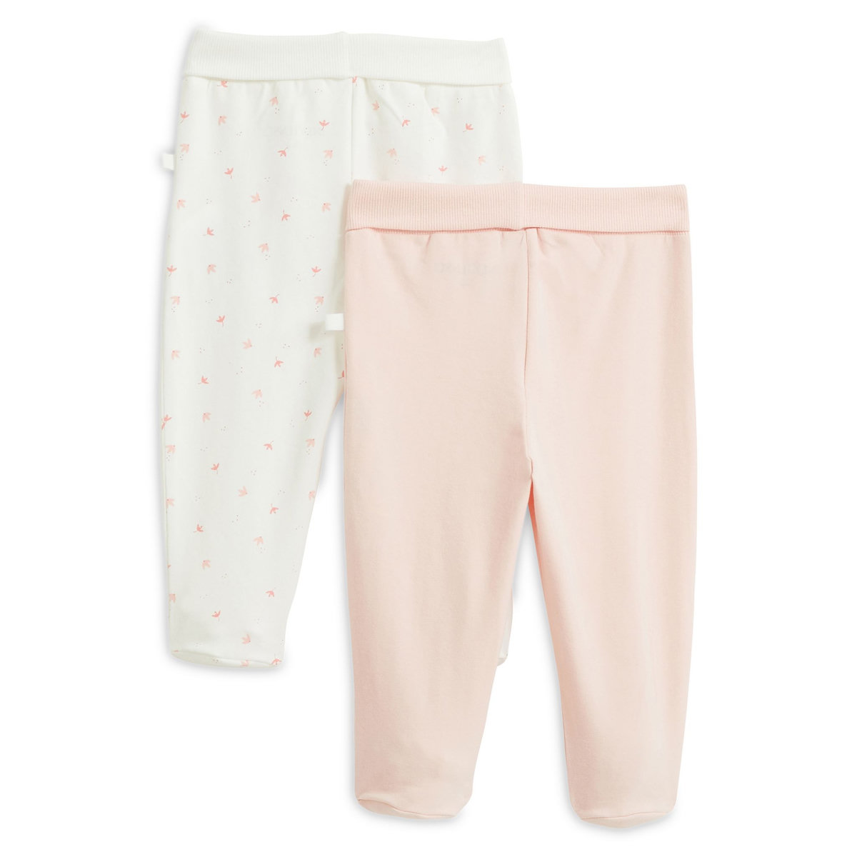 INEXTENSO Lot de 2 pantalons de naissance avec pieds bébé fille