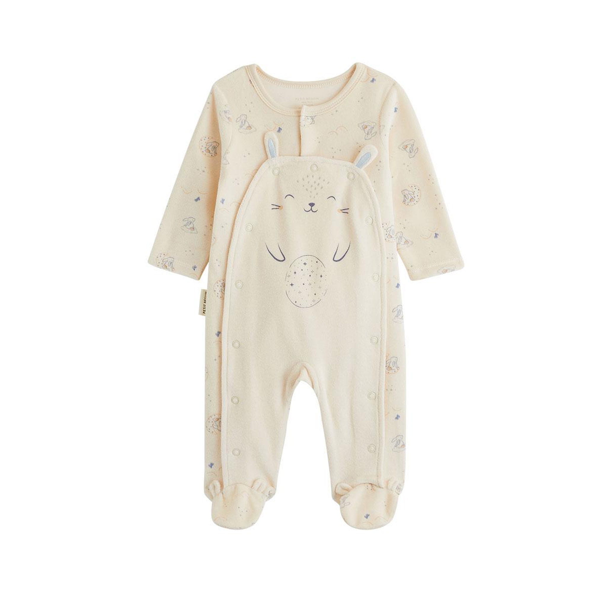 Voir la diapositive 1 : PETIT BEGUIN Pyjama bébé en velours ouverture pont voix lactée