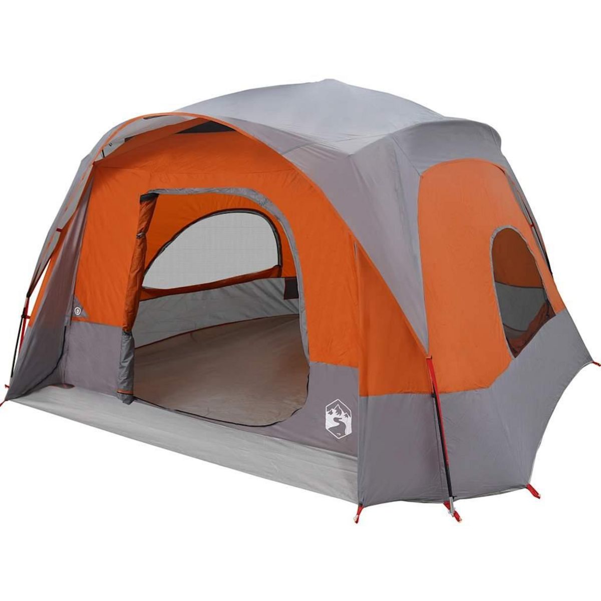 VIDAXL Tente de cabine familiale 6 personnes gris orange impermeable
