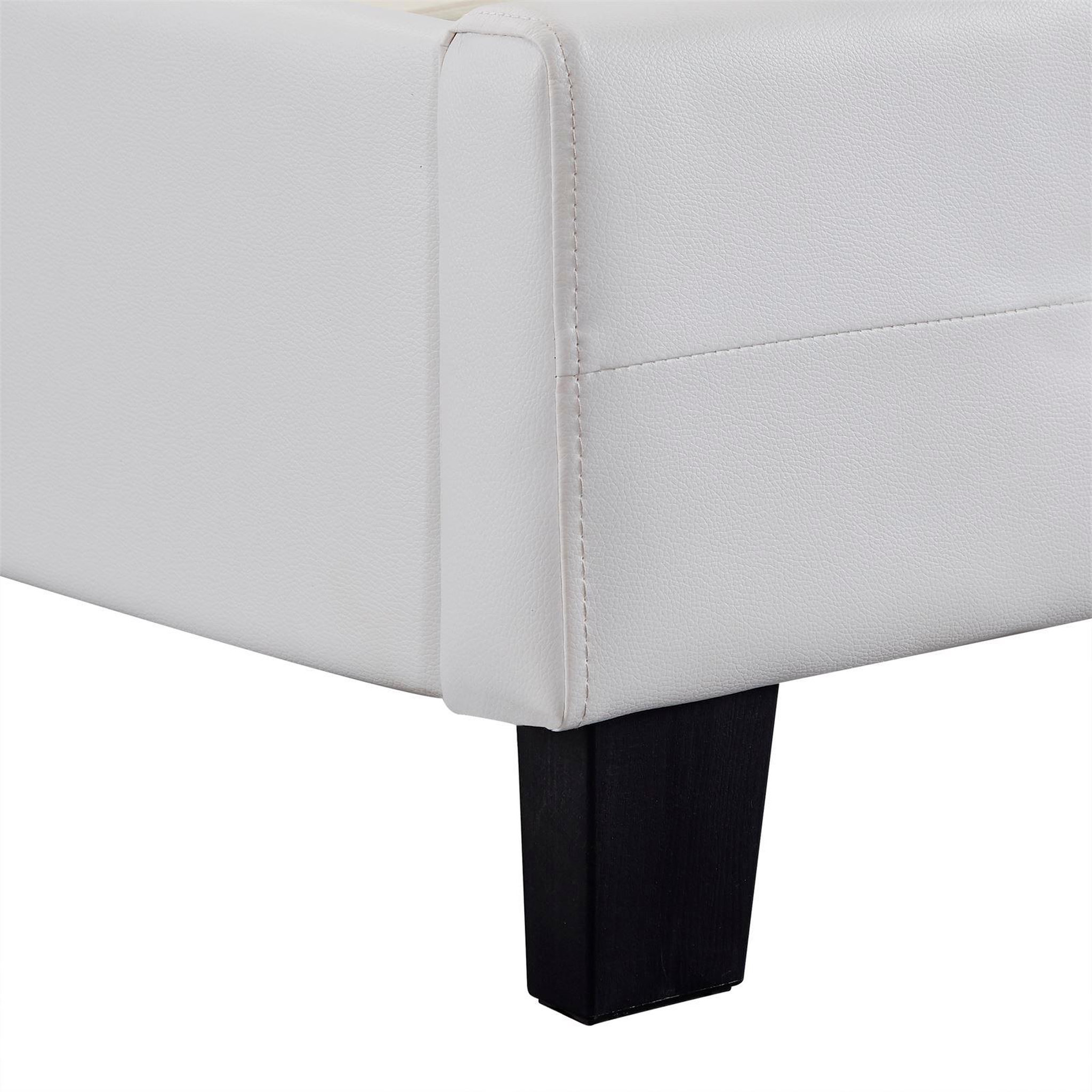 Voir la diapositive 4 : IDIMEX Lit double JOSY, 140 x 190 cm, capitonné avec sommier, revêtement synthétique