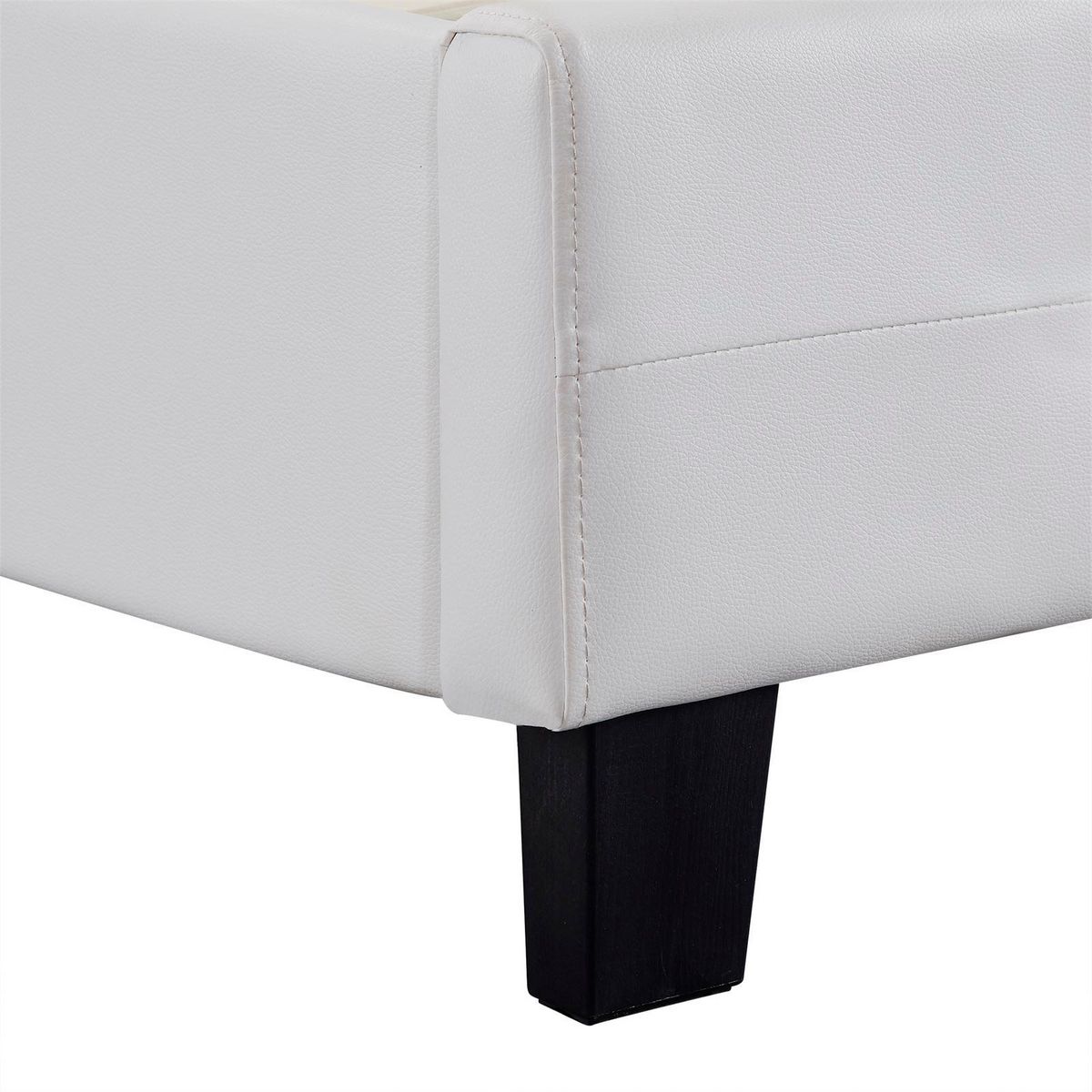 IDIMEX Lit double JOSY, 140 x 190 cm, capitonné avec sommier, revêtement synthétique