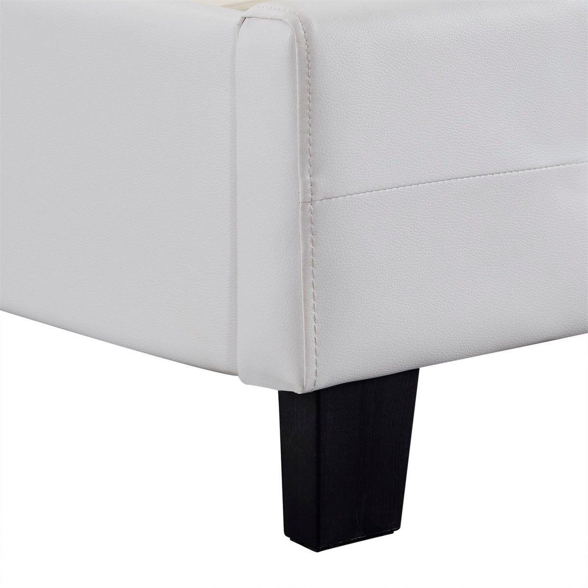 IDIMEX Lit double JOSY, 140 x 190 cm, capitonné avec sommier, revêtement synthétique