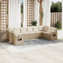 Voir la diapositive 1 : VIDAXL Salon de jardin avec coussins 10 pcs beige resine tressee