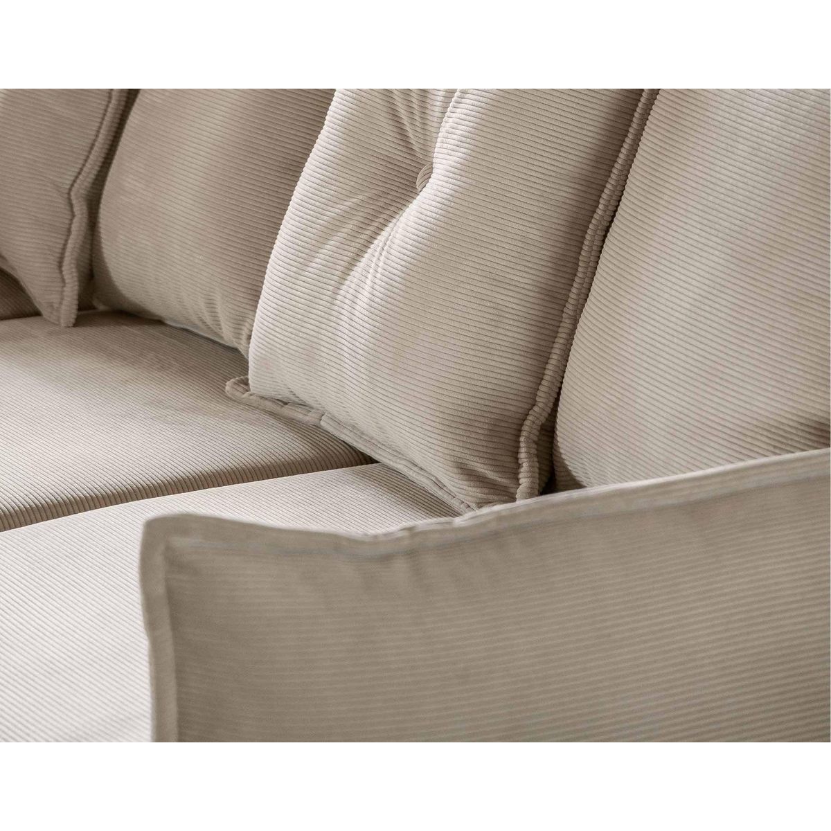 BEST MOBILIER Lena - canapé panoramique d'angle gauche 7 places - convertible avec coffre - en velours côtelé