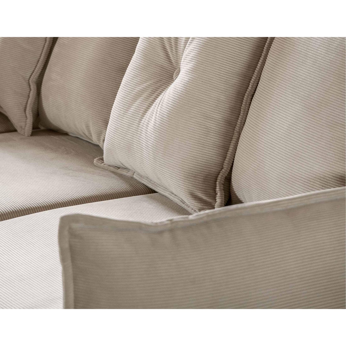 BEST MOBILIER Lena - canapé panoramique d'angle gauche 7 places - convertible avec coffre - en velours côtelé