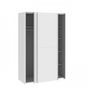 Voir la diapositive 4 : MARKET24 Armoire 2 portes coulissantes - Blanc mat - L 120 x P 61,2 x H 190,5 cm - OZZULA