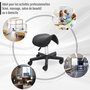 HOMCOM HOMCOM Tabouret de massage tabouret selle ergonomique pivotant 360° hauteur réglable revêtement synthétique noir
